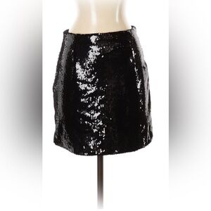 Call Me Eden Women Size S Black Sequin Mini Skirt Lined Zipper NWT Cockt…